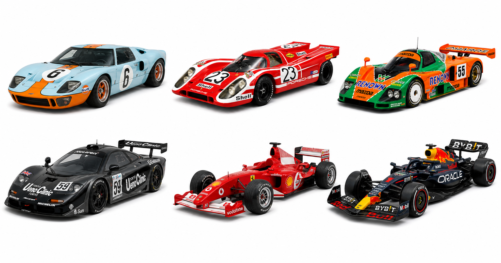 Racing Cars 赛车图鉴 | F1、勒芒、WRC、DTM、NASCAR 经典赛车合集